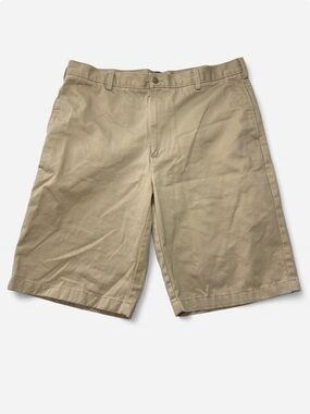 Lands' End Men's Tan Flat-Front Cotton Shorts Size 38